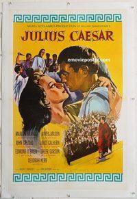 p456 JULIUS CAESAR linen one-sheet movie poster R69 Marlon Brando, Mason