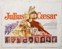 p262 JULIUS CAESAR linen British quad movie poster '70 Heston, AIP