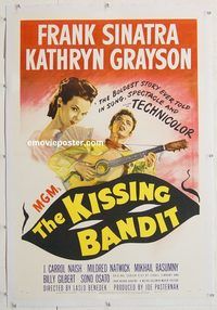 p461 KISSING BANDIT linen one-sheet movie poster '48 Frank Sinatra, Grayson