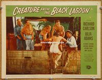 p021 CREATURE FROM THE BLACK LAGOON lobby card #2 '54 sexy girl!