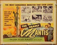 p042 DEADLY MANTIS title lobby card '57 classic sci-fi bug thriller!