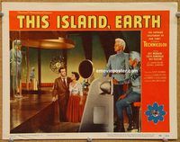 p039 THIS ISLAND EARTH lobby card #6 '55 in alien ship!