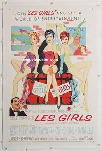 p464 LES GIRLS linen one-sheet movie poster '57 Mitzi Gaynor, sexy image!