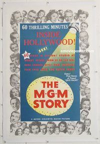 p486 M-G-M STORY linen one-sheet movie poster '51 MGM studio biography!