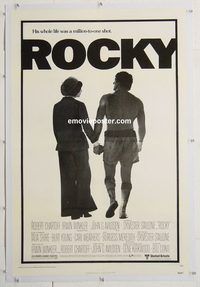 p533 ROCKY linen one-sheet movie poster '77 Sylvester Stallone classic!