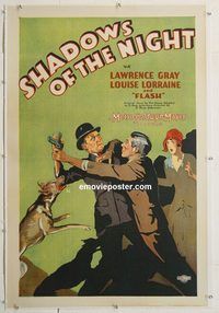 p541 SHADOWS OF THE NIGHT linen one-sheet movie poster '28 Flash the Dog!