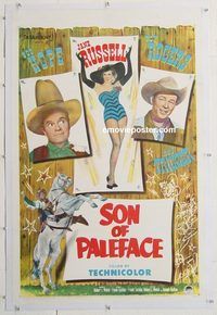 p554 SON OF PALEFACE linen one-sheet movie poster '52 Rogers, Hope, Russell