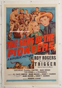 p556 SONS OF THE PIONEERS linen one-sheet movie poster R55 Roy Rogers