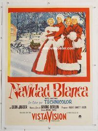 p272 WHITE CHRISTMAS linen Argentinean movie poster '54 Bing Crosby, Danny Kaye