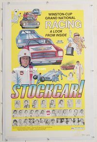 p561 STOCKCAR linen one-sheet movie poster '77 Richard Petty, NASCAR