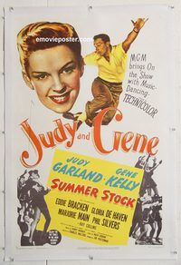 p566 SUMMER STOCK linen one-sheet movie poster '50 Judy Garland, Gene Kelly