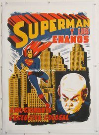 p270 SUPERMAN & THE MOLE MEN linen Spanish movie poster '51 Reeves