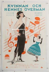 p167 CHILDREN OF JAZZ linen Swedish movie poster '23 sexy flapper!