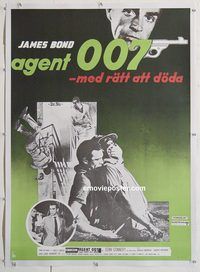 p172 DR NO linen Swedish movie poster R70s Sean Connery IS James Bond!