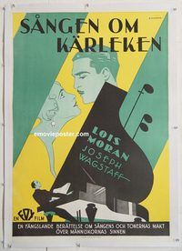 p191 SONG OF KENTUCKY linen Swedish movie poster '29 Rohman artwork!