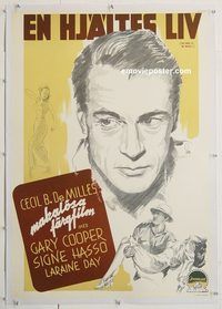 p193 STORY OF DR WASSELL linen Swedish movie poster '44 Gary Cooper