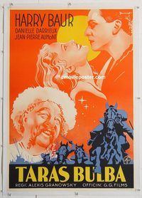 p194 TARAS BULBA linen Swedish movie poster '36 great Rohmann art!