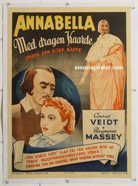 p195 UNDER THE RED ROBE linen Swedish 24x33 '37 Conrad Veidt