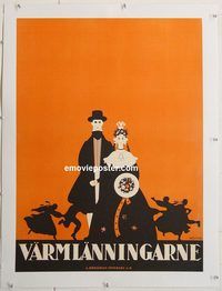 p197 VARMLANDERS linen Swedish 23x35 '32 great Nerman artwork!