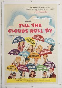 p583 TILL THE CLOUDS ROLL BY linen one-sheet movie poster '46 Hirschfeld art