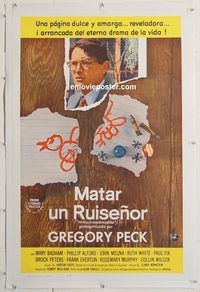 p585 TO KILL A MOCKINGBIRD linen Spanish/US one-sheet movie poster '63 Peck