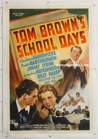 p586 TOM BROWN'S SCHOOL DAYS linen one-sheet movie poster '40 Hardwicke