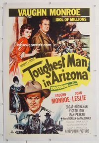 p588 TOUGHEST MAN IN ARIZONA linen one-sheet movie poster '52 Vaugn Monroe