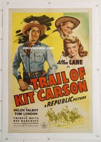 p589 TRAIL OF KIT CARSON linen one-sheet movie poster '45 Rocky Lane