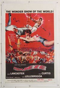 p590 TRAPEZE linen one-sheet movie poster '56 Lancaster, Lollobrigida