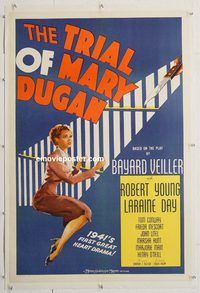 p591 TRIAL OF MARY DUGAN linen one-sheet movie poster '41 Laraine Day