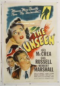 p600 UNSEEN linen one-sheet movie poster '44 Joel McCrea, Gail Russell