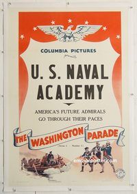 p602 US NAVAL ACADEMY linen one-sheet movie poster '38 Washington Parade