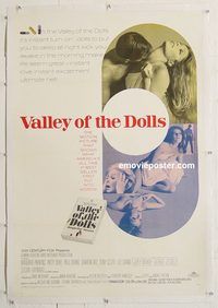 p603 VALLEY OF THE DOLLS linen one-sheet movie poster '67 Sharon Tate