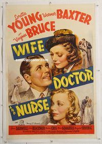 p620 WIFE, DOCTOR & NURSE linen one-sheet movie poster '37 Loretta Young