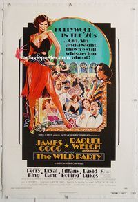 p622 WILD PARTY linen one-sheet movie poster '75 very sexy Raquel Welch!