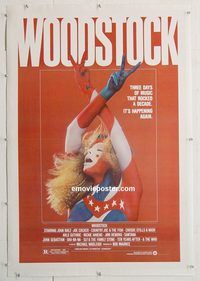 p627 WOODSTOCK linen one-sheet movie poster R79 classic rock 'n' roll