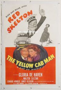 p630 YELLOW CAB MAN linen one-sheet movie poster '50 Skelton, Hirschfeld