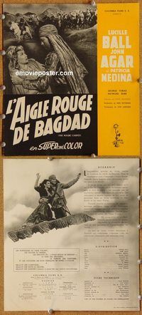 a083 MAGIC CARPET French movie pressbook '51 Lucille Ball, John Agar