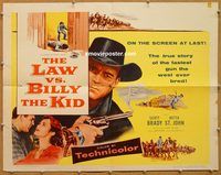 a160 LAW VS BILLY THE KID half-sheet movie poster '54 Scott Brady