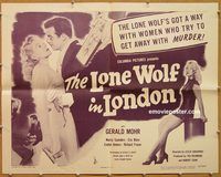 a162 LONE WOLF IN LONDON half-sheet movie poster '47 Gerald Mohr, Ankers