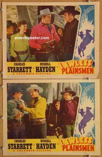 b417 LAWLESS PLAINSMEN 2 movie lobby cards '42 Charles Starrett