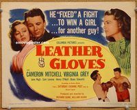 a306 LEATHER GLOVES title lobby card '48 boxing Cameron Mitchell!