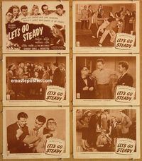 b254 LET'S GO STEADY 6 movie lobby cards '45 Pat Parrish, Jackie Moran