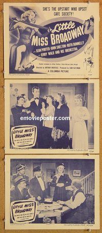 b345 LITTLE MISS BROADWAY 3 movie lobby cards '47 Jean Porter