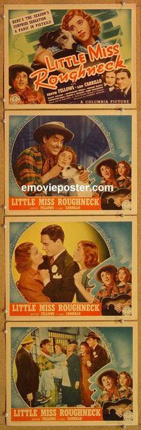 b299 LITTLE MISS ROUGHNECK 4 movie lobby cards '38 Fellows, Carrillo