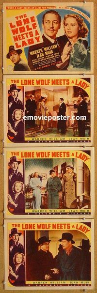 b300 LONE WOLF MEETS A LADY 4 movie lobby cards '40 Warren William