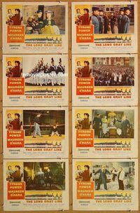 b072 LONG GRAY LINE 8 movie lobby cards '54 Tyrone Power, Maureen O'Hara