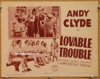 a505 LOVABLE TROUBLE movie lobby card '41 Andy Clyde, gal softball!