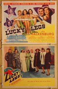 b420 LUCKY LEGS 2 movie lobby cards '42 Jinx Falkenburg, Leslie Brooks