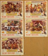 b276 NEBRASKAN 5 movie lobby cards '53 3D Phil Carey, Roberta Hayes